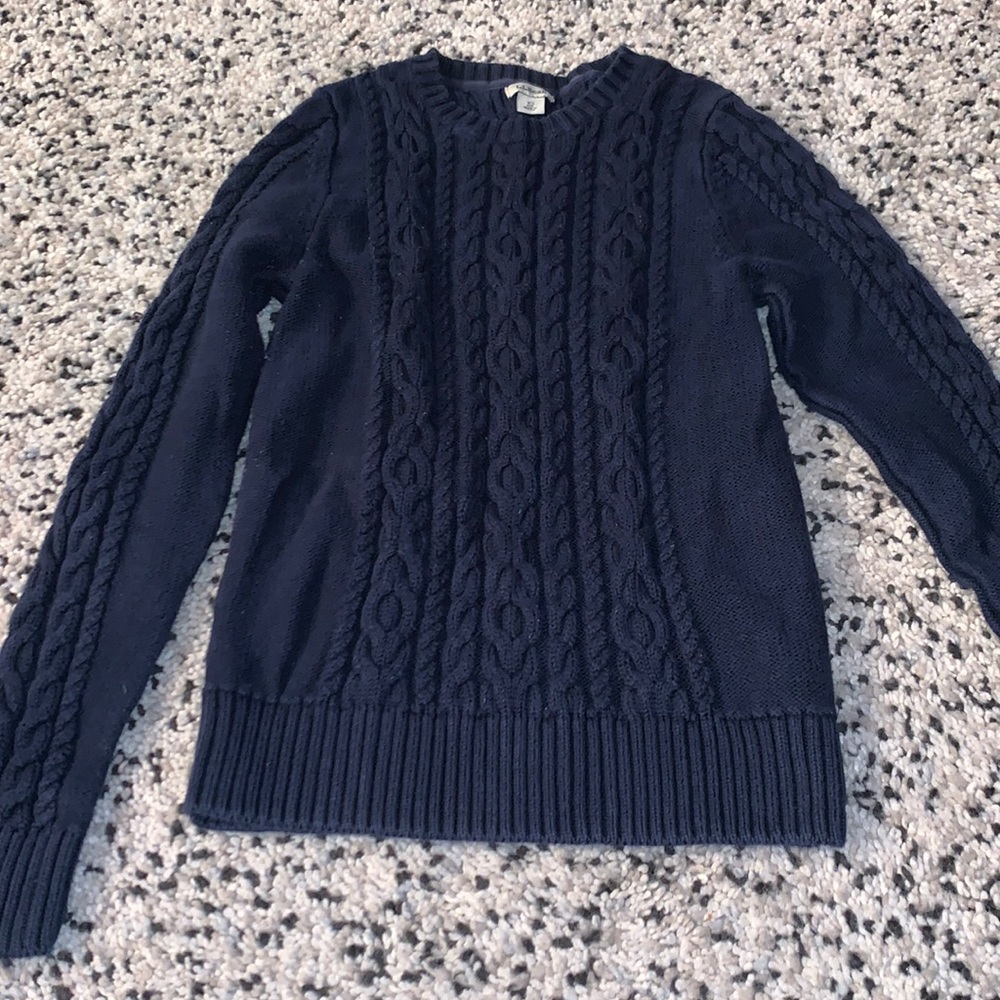 L.L. Bean - navy blue, cable knit sweater - XS